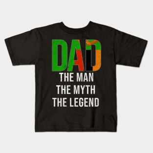 Zambian Dad The Man The Myth The Legend - Gift for Zambian Dad With Roots From Zambian Kids T-Shirt